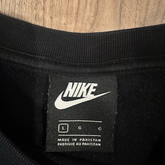 Nike Solo Swoosh Men's Fleece Crew Sweatshirt Black - Picture 2 of 6